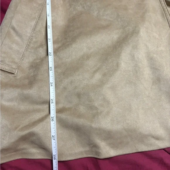 ZARA BEAUTIFUL TAN SUEDE TEXTURED SHORT TRENCH - Picture 16 of 16